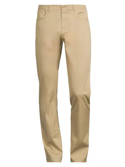 Canali Men's Stretch-cotton Five-pocket Trousers In Tan