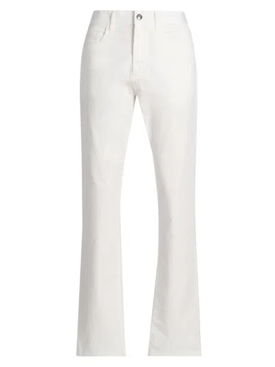 Canali Men's Stretch-cotton Straight Jeans In White