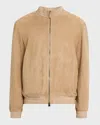 Canali Ultrasoft Suede Bomber Jacket