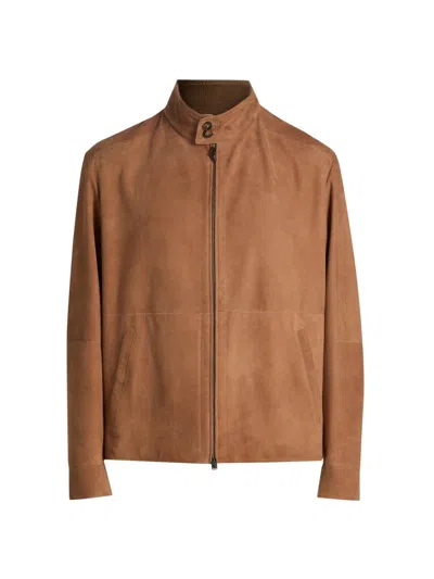 Canali Men's Suede Jacket In Brown