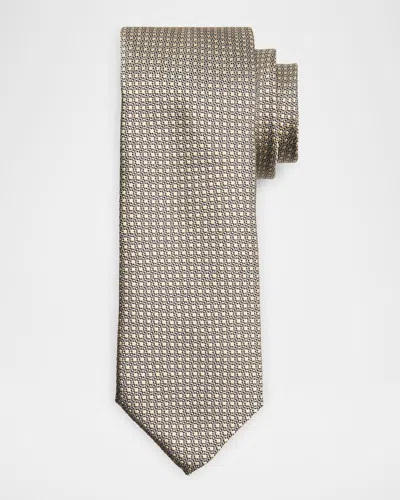 Canali Men's Textured Dot Silk Tie In Gray