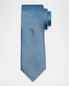 Canali Men's Textured Dot Silk Tie In Lt Blue
