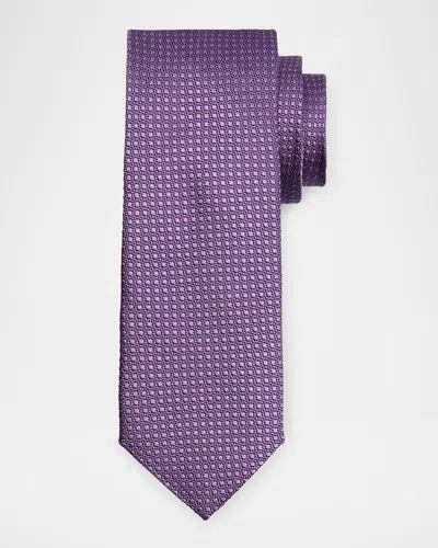 Canali Silk Classic Neat Tie In Purple
