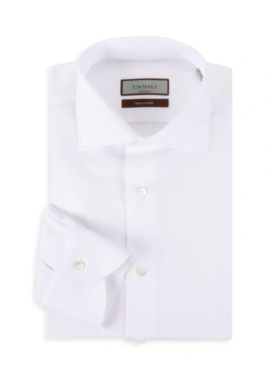 Canali Men's Textured Dress Shirt In White