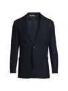 Canali Men's Textured Jersey Wool Jacket In Blue