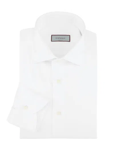 Canali Men's Textured Modern-fit Dress Shirt In White
