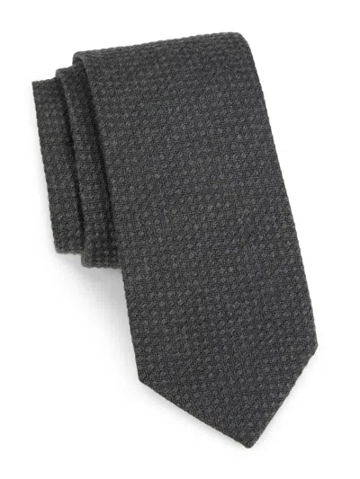 Canali Men's Textured Silk-cashmere Tie In Gray