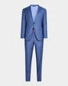 Canali Men's Textured Solid Suit In Med Blue