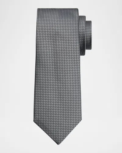 Canali Men's Textured Solid Tie In Gray