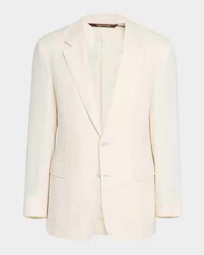 Canali Men's Textured Windowpane Sport Coat In White