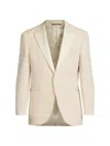 Canali Men's Textured Wool-silk Dinner Jacket In Brown