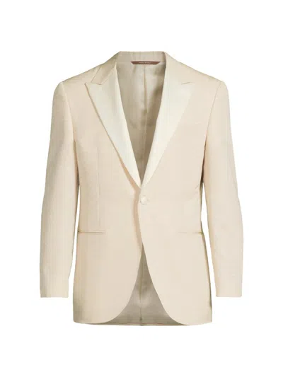 Canali Men's Textured Wool-silk Dinner Jacket In Brown