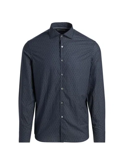 Canali Men's Tonal Frecchia Sport Shirt In Blue