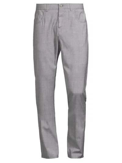 Canali Tailored Wool Trousers In Light Grey