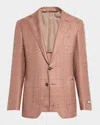 Canali Men's Windowpane Sport Coat In Dark Red