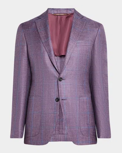 Canali Men's Windowpane Sport Coat In Drk Purple