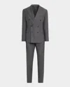 Canali Men's Wool Birdseye Double-breasted Suit In Gray