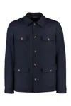 Canali Button-fastening Flap-pockets Jacket In Blue