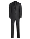 Canali Single-breasted Wool Suit In Blue