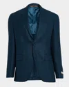 Canali Men's Wool Textured Notch Lapel Sport Coat In Blue