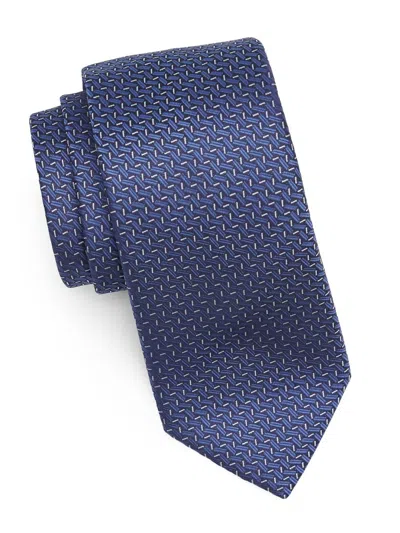 Canali Men's Zigzag Woven Silk Tie In Blue