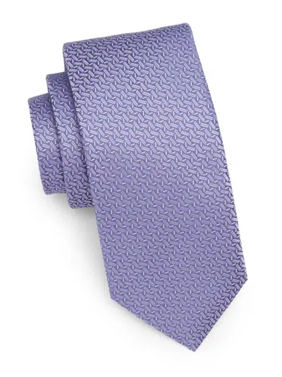Canali Men's Zigzag Woven Silk Tie In Purple