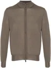 Canali Merino Wool Cardigan In Brown