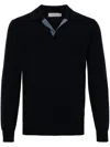 Canali Long-sleeve Polo Shirt In Blue