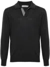 Canali Merino Wool Polo Shirt In Grey