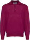 Canali Merino Wool Polo Top In Pink