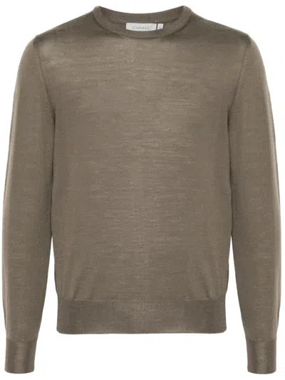 Canali Merino Wool Jumper In Brown