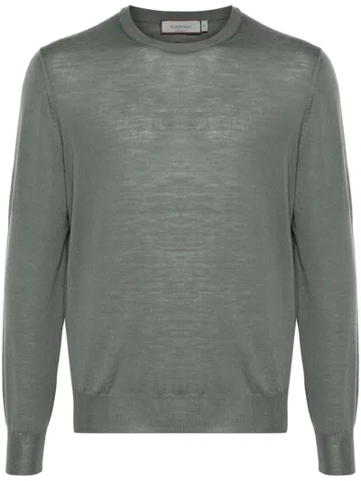 Canali Merino Wool Sweater In Gray