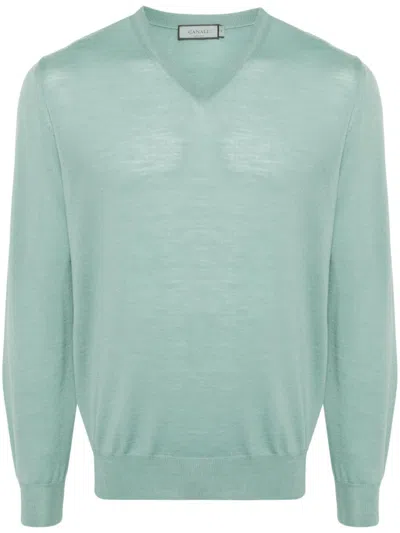 Canali Merino-wool Sweater In Green