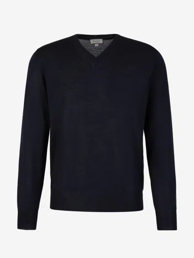Canali Merino Wool Sweater In Black