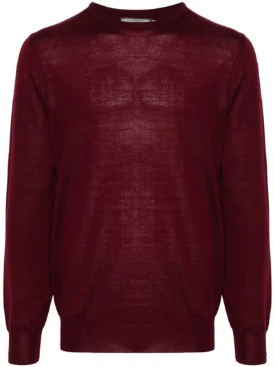 Canali Merino Wool Sweater In Red