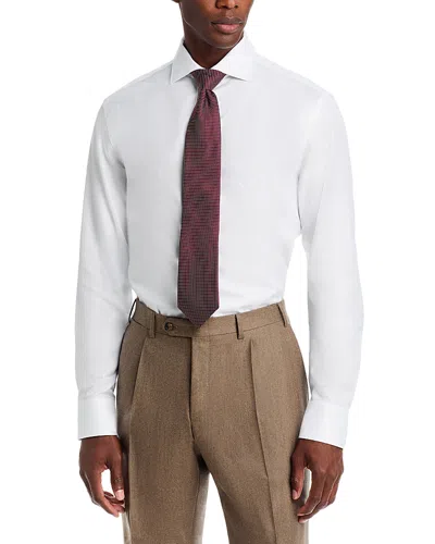 Canali Micro Chevron Dress Shirt In White