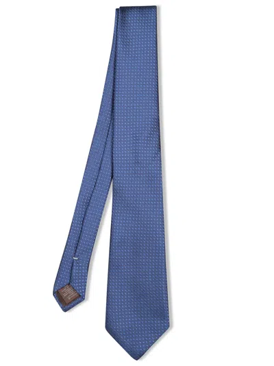 Canali Micro Circles Blue Tie