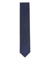 Canali Micro-dot Patterned Tie In Blue