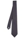 Canali Micro Pattern Black/brown Tie In Brown