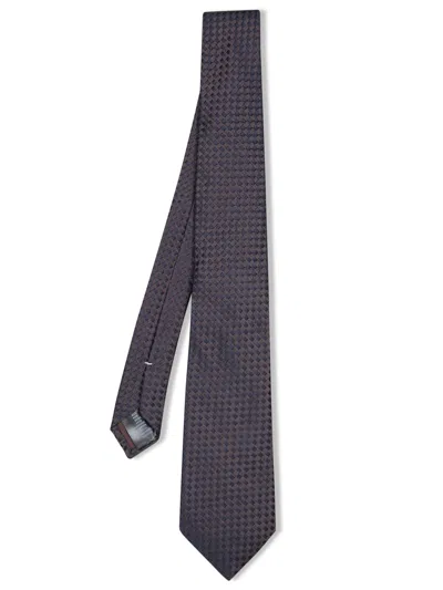 Canali Micro Pattern Black/brown Tie