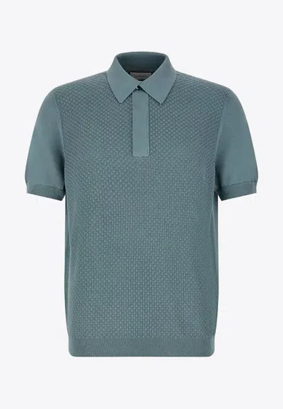 Canali Micro-structured Polo T-shirt In Green
