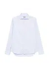 Canali Micro-check Long-sleeve Shirt In Blue