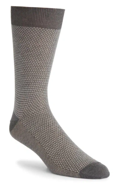 Canali Micropattern Cotton Dress Socks In Grey