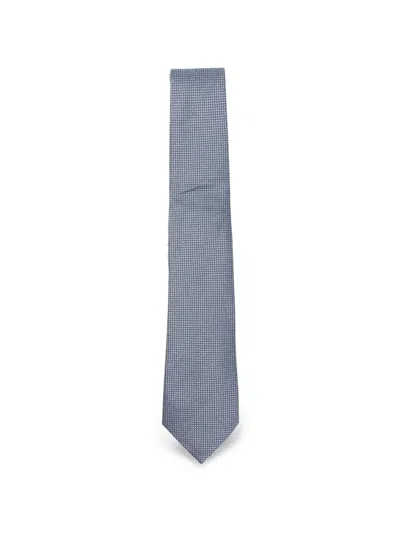 Canali Micro-pattern Silk Tie In Gray