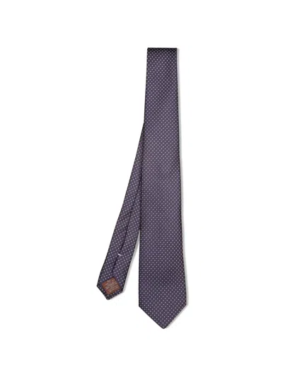 Canali Micro-pattern Tie In Purple
