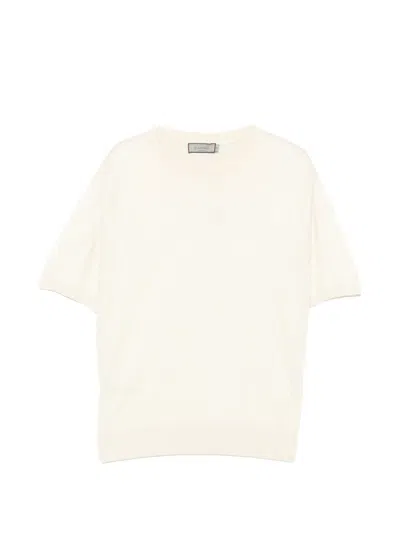 Canali Microstructured Cotton T-shirt In White