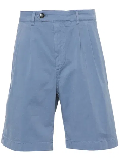 Canali Mid-rise Chino Shorts In Blue