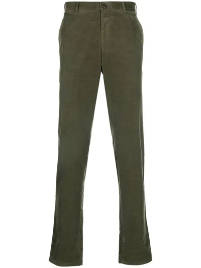 Canali Mid-rise Slim-fit Chinos In Green