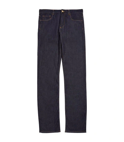 Canali Mid-rise Slim Jeans In Blue