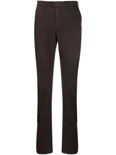 Canali Mid-rise Straight-leg Chino Trousers In Brown